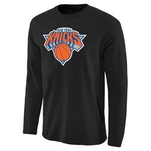Men's Black New York Knicks Primary Logo Long Sleeve Size Small T-Shirt NWT